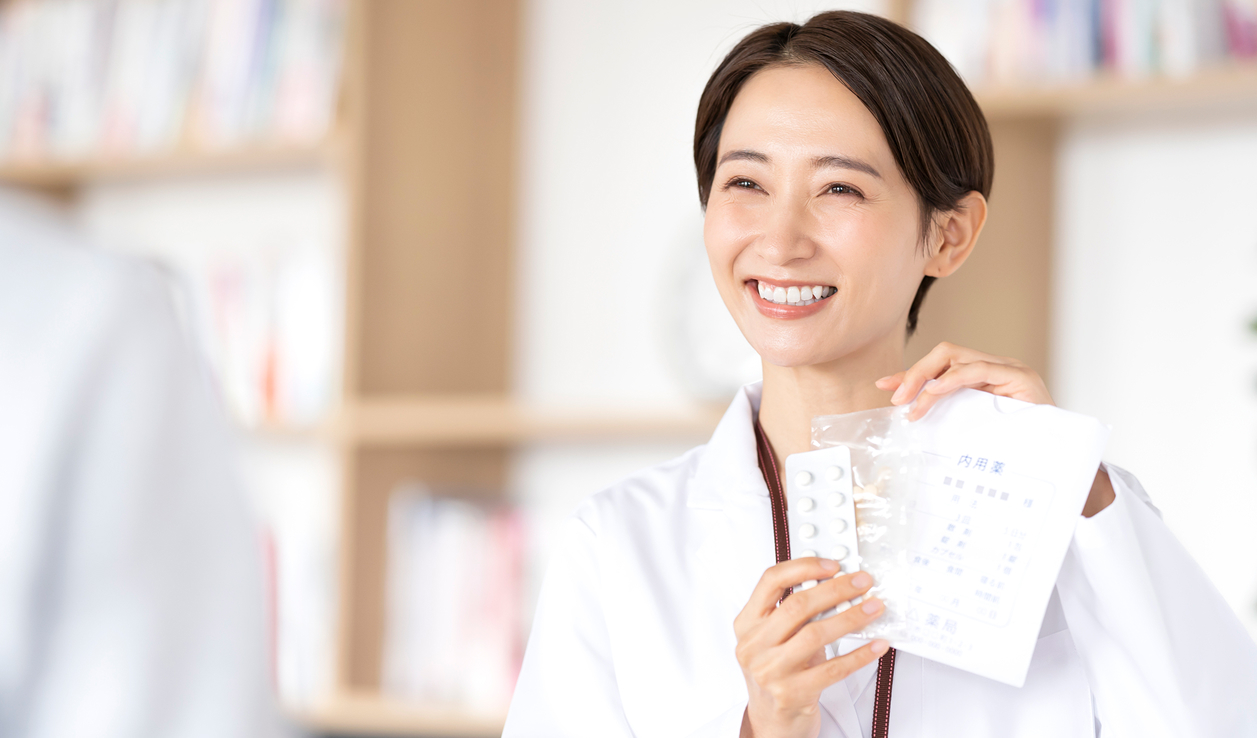 薬の説明をする様子